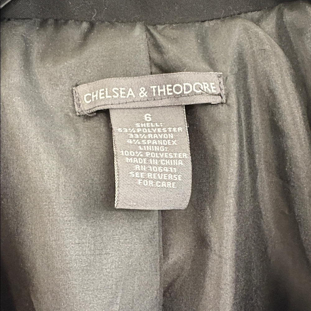 Chelsea & Theodore Black Blazer Size 6 - Picture 3 of 7